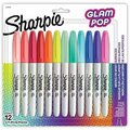 Newell Brands Markers, Permanent, Fine, Glam Pop, 1AST, 12PK SAN2185226